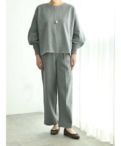 Brown&Street(ブラウンアンドストリート)の「センターシームポンチパンツ(スウェットパンツ・レディース・ブラック/ヘザーグレー・FREE)」の5枚目の写真