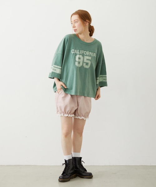 MILKFED.(ミルクフェド)の「95 FOOTBALL TEE(Tシャツ/カットソー・レディース・オレンジ/ネイビー/グリーン・ONE SIZE)」の14枚目の写真