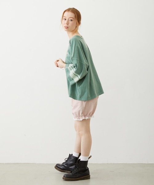 MILKFED.(ミルクフェド)の「95 FOOTBALL TEE(Tシャツ/カットソー・レディース・オレンジ/ネイビー/グリーン・ONE SIZE)」の15枚目の写真