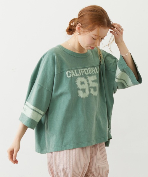 MILKFED.(ミルクフェド)の「95 FOOTBALL TEE(Tシャツ/カットソー・レディース・オレンジ/ネイビー/グリーン・ONE SIZE)」の11枚目の写真