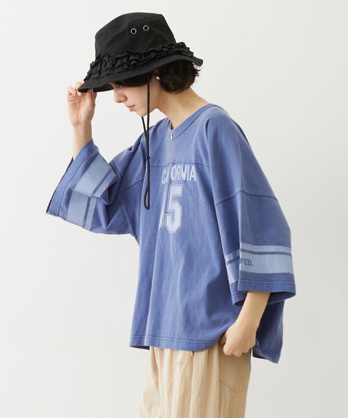 MILKFED.(ミルクフェド)の「95 FOOTBALL TEE(Tシャツ/カットソー・レディース・オレンジ/ネイビー/グリーン・ONE SIZE)」の18枚目の写真