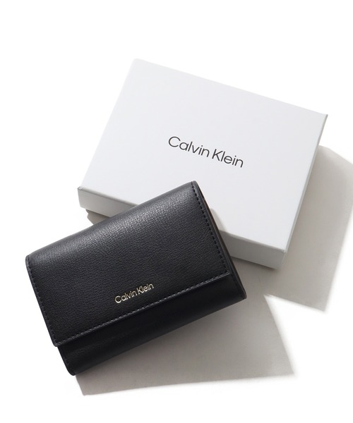 セール】【Calvin Klein/カルバンクライン】FOIL LOGO TRIFOLD W/ ZIP