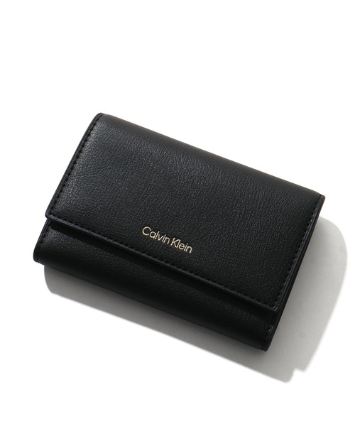 セール】【Calvin Klein/カルバンクライン】FOIL LOGO TRIFOLD W/ ZIP
