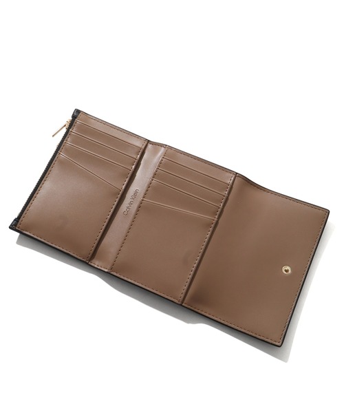 セール】【Calvin Klein/カルバンクライン】FOIL LOGO TRIFOLD W/ ZIP