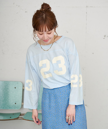 Simplicite（サンプリシテ）の「【ZOZO限定】手洗い可 / シアーナンバーロゴfootball tee（Tシャツ/カットソー）」