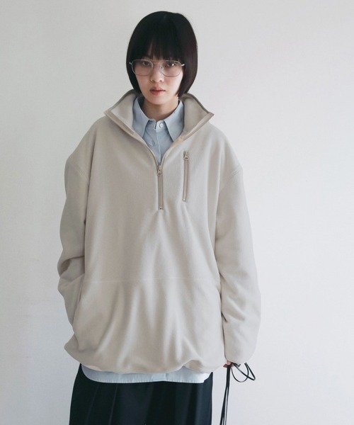 anuke（アンヌーク）の「Fleece 2way Onepiece（ワンピース・レディース・オートミール/チャコールグレー・38inch/36inch）」の2枚目の写真