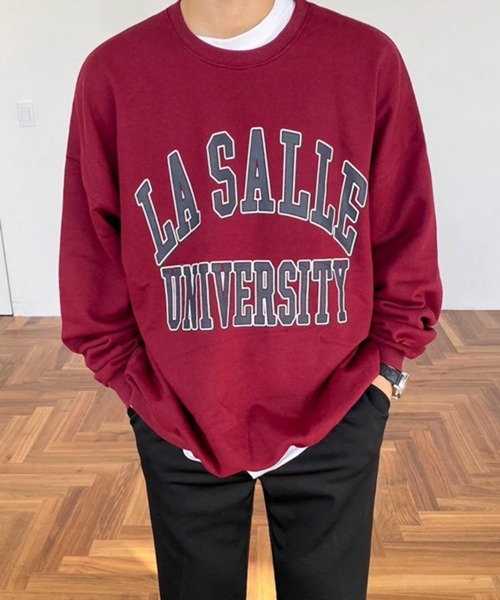NOWLE（ノウル）の「【NOWLE】LA SALLE UNIVERSITY アーチロゴ カレッジプリント クルーネック スウェット（スウェット・メンズ・ワインレッド/ブラック・MEDIUM/X-LARGE/SMALL/LARGE）」の18枚目の写真