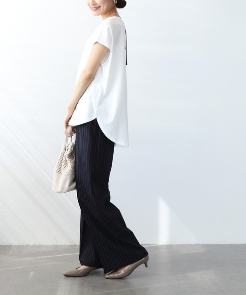 Jines（ジネス）の「ハートロゴTシャツ（Tシャツ/カットソー・レディース・チャコールグレー/ホワイト・38）」の5枚目の写真