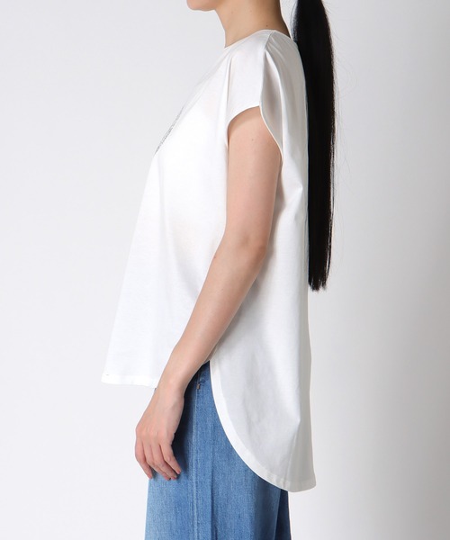 Jines（ジネス）の「ハートロゴTシャツ（Tシャツ/カットソー・レディース・チャコールグレー/ホワイト・38）」の9枚目の写真