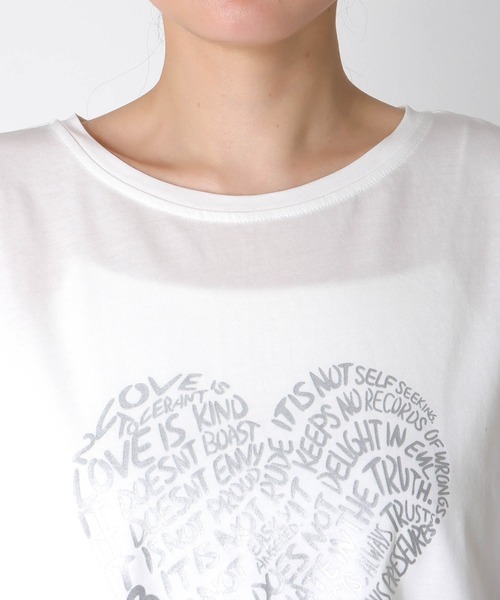 Jines（ジネス）の「ハートロゴTシャツ（Tシャツ/カットソー・レディース・チャコールグレー/ホワイト・38）」の11枚目の写真