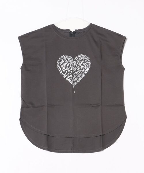 Jines（ジネス）の「ハートロゴTシャツ（Tシャツ/カットソー・レディース・チャコールグレー/ホワイト・38）」の20枚目の写真