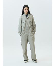 JAMIE WEST（ジェイミーウエスト）の「ディタッチャブルスリーブレトロレタリングジャンプスーツ（グレー）（つなぎ/オールインワン）」