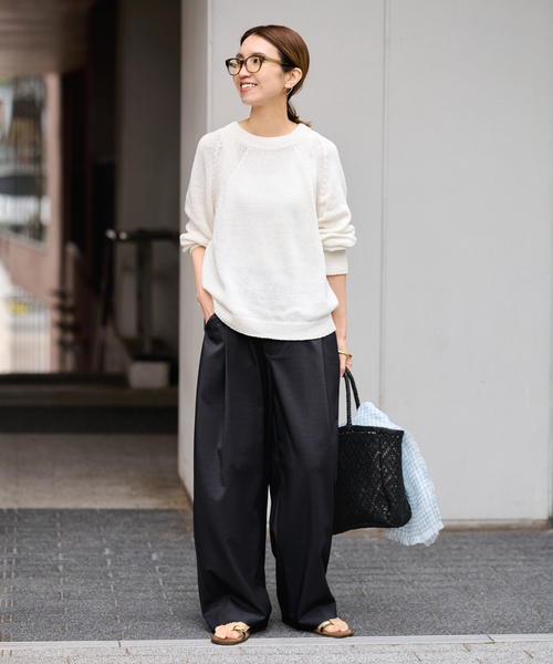 FRAMeWORK（フレームワーク）の「THE BAGMATI ダイヤ編み柄TOTEバック（トートバッグ・レディース・ウッド/ブラック・FREE）」の20枚目の写真