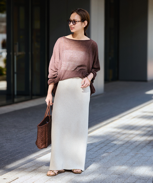 FRAMeWORK（フレームワーク）の「THE BAGMATI ダイヤ編み柄TOTEバック（トートバッグ・レディース・ウッド/ブラック・FREE）」の3枚目の写真