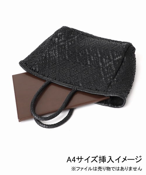 FRAMeWORK（フレームワーク）の「THE BAGMATI ダイヤ編み柄TOTEバック（トートバッグ・レディース・ウッド/ブラック・FREE）」の11枚目の写真