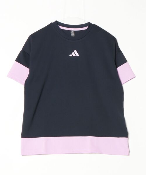 adidas(アディダス)の「アディダス adidas MUSTHAVES ルーズフィット カラーブロック 半袖 ティーシャツ(Tシャツ/カットソー・レディース・ホワイト/ブラック/ネイビー・S/M/L/XL)」の1枚目の写真