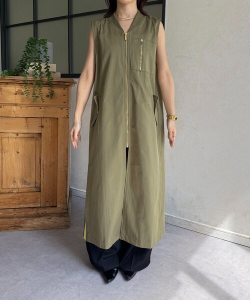 Thevon(ゼボン)の「MA-1ロングジレ(その他アウター・レディース・アイボリー/ブラック/カーキ・FREE)」の16枚目の写真