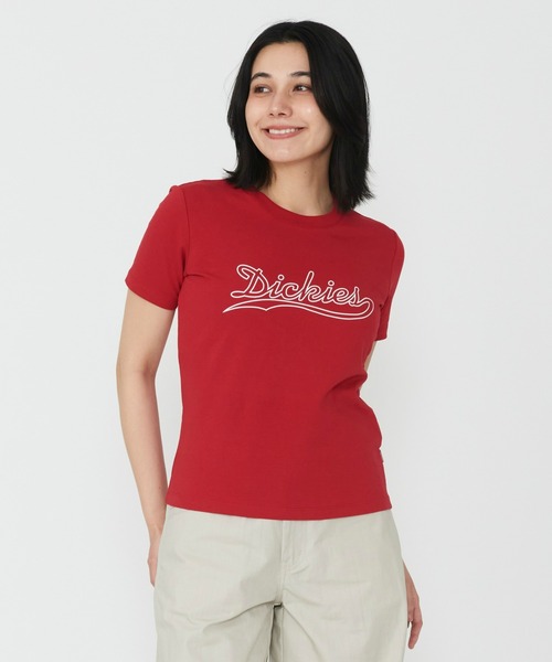 Dickies（ディッキーズ）の「Dickies/ディッキーズ グラフィックTシャツ 半袖/ブランドロゴTシャツ/ロゴT（Tシャツ/カットソー・レディース・レッド/ホワイト/ブラック・X-SMALL/MEDIUM/SMALL）」の3枚目の写真