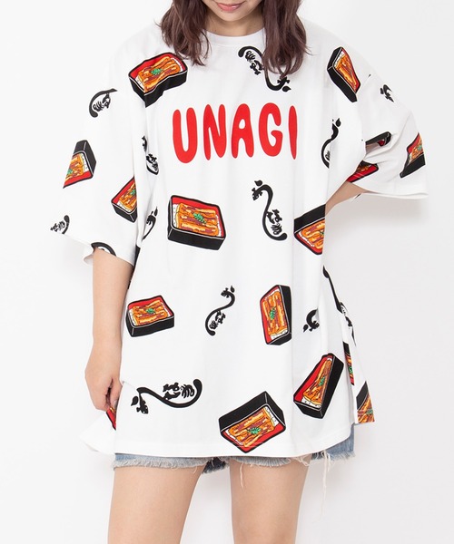 うな様　オーダー分 新サイズ】うなぎ総柄Tシャツ（Tシャツ/カットソー）｜PUNYUS