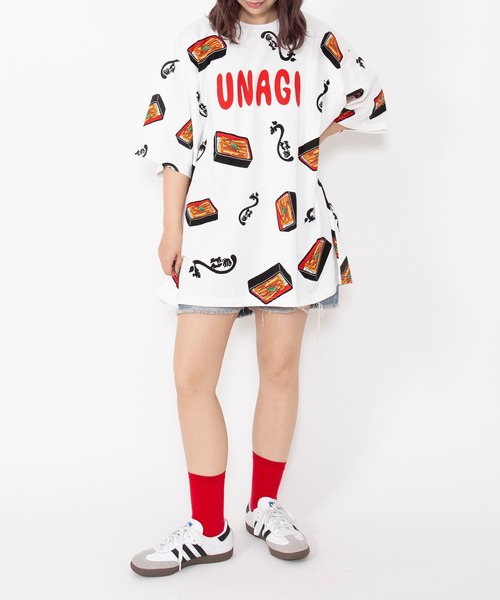 PUNYUS(プニュズ)の「【新サイズ】うなぎ総柄Tシャツ(Tシャツ/カットソー・レディース・その他1・5/4/3/2/1)」の4枚目の写真