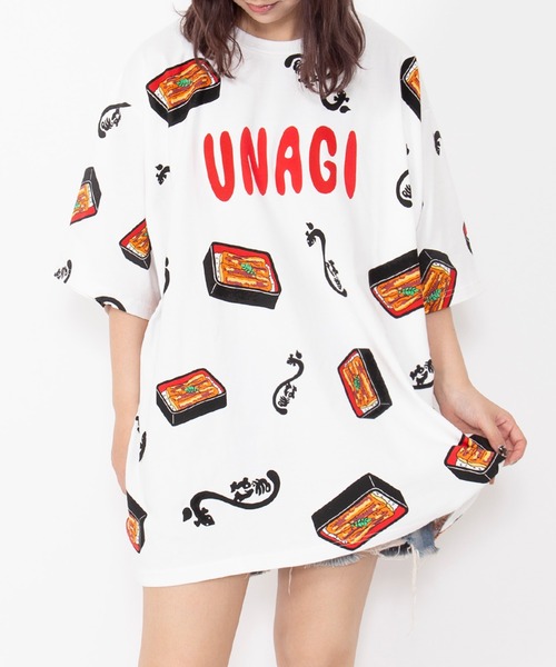 PUNYUS(プニュズ)の「【新サイズ】うなぎ総柄Tシャツ(Tシャツ/カットソー・レディース・その他1・5/4/3/2/1)」の2枚目の写真