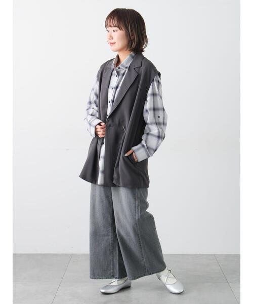 Samansa Mos2(サマンサ モスモス)の「オーバージレ(ベスト・レディース・グレー/ブラック/ブラウン・F)」の17枚目の写真