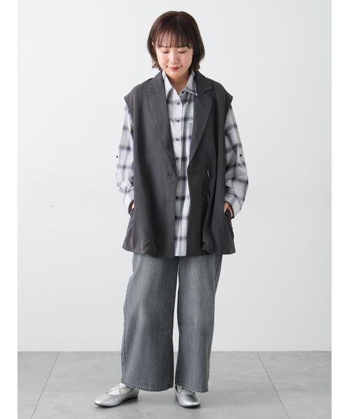 Samansa Mos2(サマンサ モスモス)の「オーバージレ(ベスト・レディース・グレー/ブラック/ブラウン・F)」の19枚目の写真