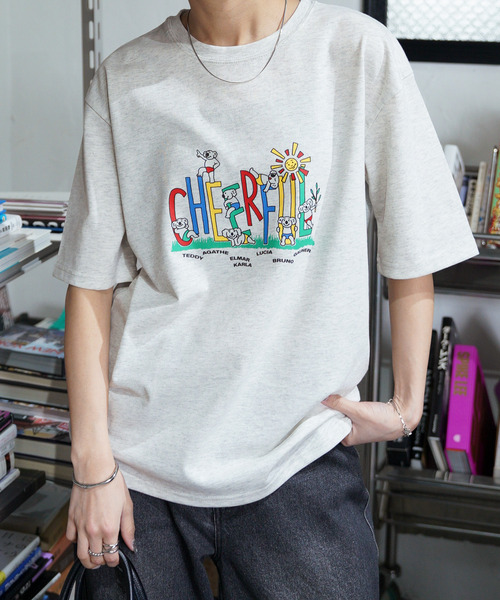 Chillfar（チルファー）の「アソートアニマルTEE（Tシャツ/カットソー・レディース・ホワイト系2/ホワイト系1/ホワイト系/グレー/チャコール/ホワイト・FREE）」の2枚目の写真