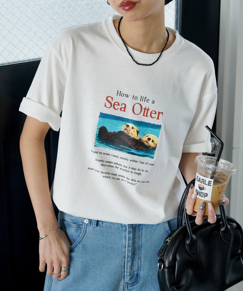 Chillfar（チルファー）の「アソートアニマルTEE（Tシャツ/カットソー・レディース・ホワイト系2/ホワイト系1/ホワイト系/グレー/チャコール/ホワイト・FREE）」の3枚目の写真