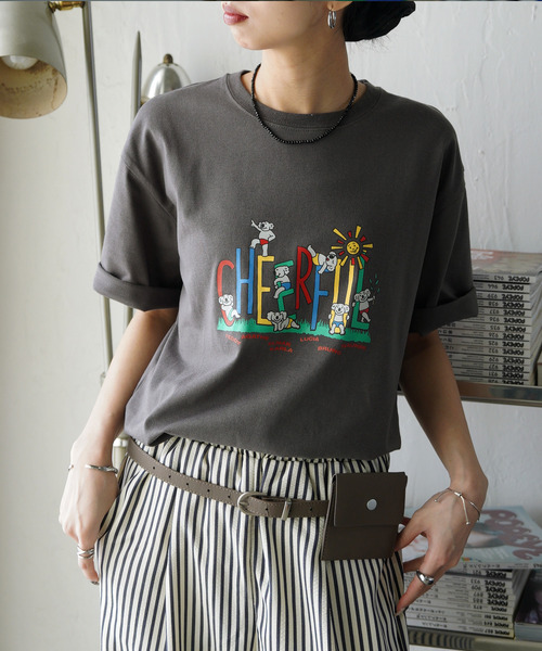 Chillfar（チルファー）の「アソートアニマルTEE（Tシャツ/カットソー・レディース・ホワイト系2/ホワイト系1/ホワイト系/グレー/チャコール/ホワイト・FREE）」の6枚目の写真