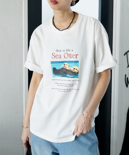 Chillfar（チルファー）の「アソートアニマルTEE（Tシャツ/カットソー・レディース・ホワイト系2/ホワイト系1/ホワイト系/グレー/チャコール/ホワイト・FREE）」の7枚目の写真