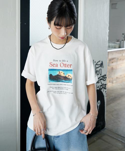 Chillfar（チルファー）の「アソートアニマルTEE（Tシャツ/カットソー・レディース・ホワイト系2/ホワイト系1/ホワイト系/グレー/チャコール/ホワイト・FREE）」の8枚目の写真