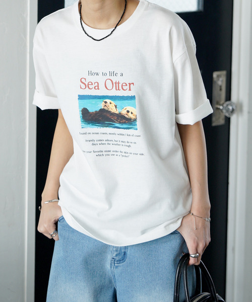 Chillfar（チルファー）の「アソートアニマルTEE（Tシャツ/カットソー・レディース・ホワイト系2/ホワイト系1/ホワイト系/グレー/チャコール/ホワイト・FREE）」の9枚目の写真