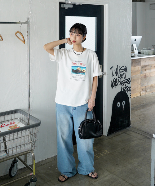 Chillfar（チルファー）の「アソートアニマルTEE（Tシャツ/カットソー・レディース・ホワイト系2/ホワイト系1/ホワイト系/グレー/チャコール/ホワイト・FREE）」の10枚目の写真