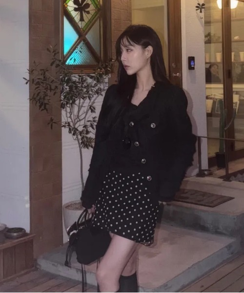 gossip!ロサンゼルス(ゴシップロサンゼルス)の「スカートドットIラインスカート【 韓国風・Y2K 】(スカート・レディース・ホワイト・L/M/S)」の11枚目の写真