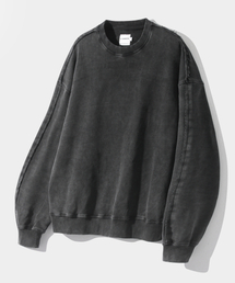 DIMITRI BLACK（ディミトリブラック）の「ASI エッセンシャルカットオフピグメントスウェットシャツ_チャコール（スウェット）」