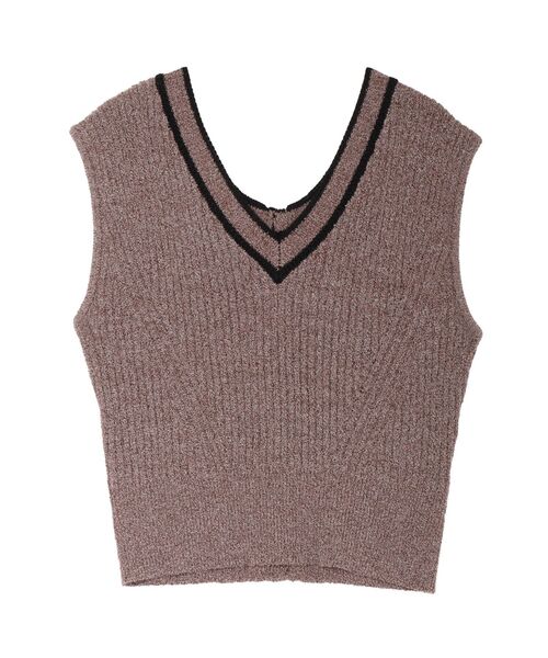 LAGUNAMOON（ラグナムーン）の「2WAYメランジベストニットプルオーバー 【夏服】（ニット/セーター・レディース・グレー/ベージュ/ピンク/オレンジ/ブラウン・FREE）」の3枚目の写真