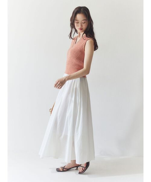 LAGUNAMOON（ラグナムーン）の「2WAYメランジベストニットプルオーバー 【夏服】（ニット/セーター・レディース・グレー/ベージュ/ピンク/オレンジ/ブラウン・FREE）」の10枚目の写真