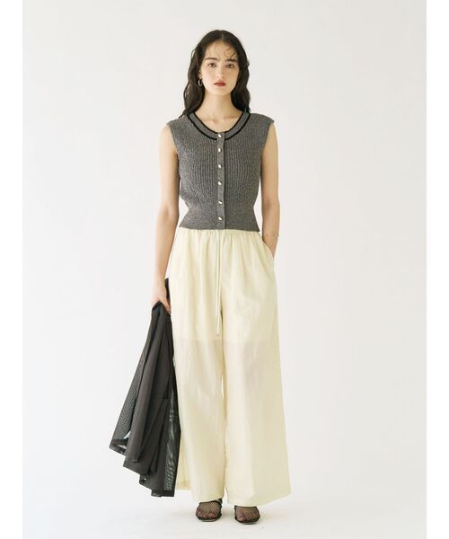 LAGUNAMOON（ラグナムーン）の「2WAYメランジベストニットプルオーバー 【夏服】（ニット/セーター・レディース・グレー/ベージュ/ピンク/オレンジ/ブラウン・FREE）」の12枚目の写真