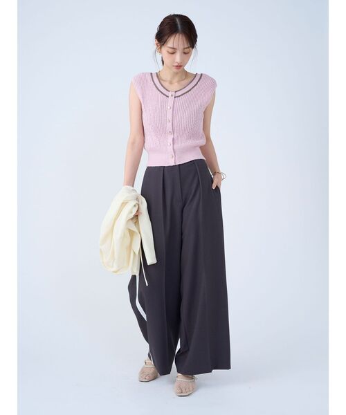 LAGUNAMOON（ラグナムーン）の「2WAYメランジベストニットプルオーバー 【夏服】（ニット/セーター・レディース・グレー/ベージュ/ピンク/オレンジ/ブラウン・FREE）」の15枚目の写真