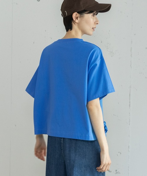 POU DOU DOU(プードゥドゥ)の「ランダムフリルボーダーTee(Tシャツ/カットソー・レディース・ブラック/ブルー/オフホワイト・3)」の12枚目の写真