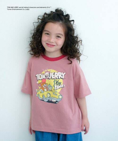 別注】＜URBAMENT＞TOM and JERRY リンガーTシャツ / キッズ 100cmー