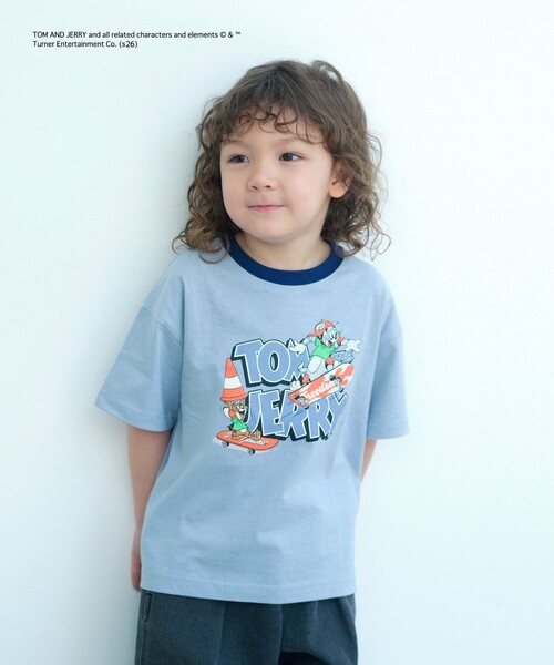 別注】＜URBAMENT＞TOM and JERRY リンガーTシャツ / キッズ 100cmー