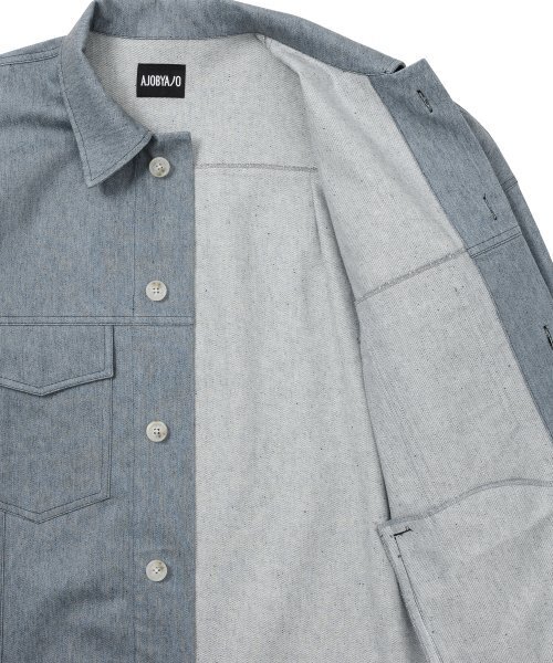 AJOBYAJO（アジョバイアジョ）の「Recycled Denim Oversized Shirt Jacket [SKY BLUE]（デニムジャケット・レディース・その他・FREE）」の3枚目の写真