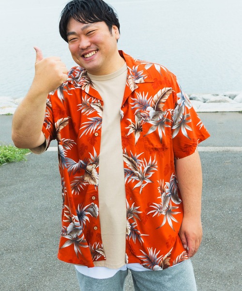 B&T CLUB(ビーティークラブ)の「アロハシャツ 半袖 メンズ 大きいサイズ レーヨン 総柄 オープンカラー シャツ B&T CLUB (ビーアンドティークラブ)(シャツ/ブラウス・メンズ・B/G/C/D/E/F/A/H・X1(3L~4L)/X2(4L~5L)/X3(6L~7L))」の5枚目の写真