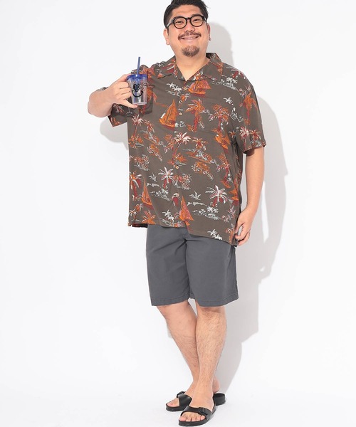 B&T CLUB(ビーティークラブ)の「アロハシャツ 半袖 メンズ 大きいサイズ レーヨン 総柄 オープンカラー シャツ B&T CLUB (ビーアンドティークラブ)(シャツ/ブラウス・メンズ・B/G/C/D/E/F/A/H・X1(3L~4L)/X2(4L~5L)/X3(6L~7L))」の11枚目の写真