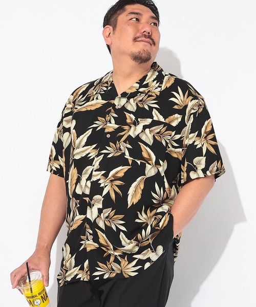 B&T CLUB(ビーティークラブ)の「アロハシャツ 半袖 メンズ 大きいサイズ レーヨン 総柄 オープンカラー シャツ B&T CLUB (ビーアンドティークラブ)(シャツ/ブラウス・メンズ・B/G/C/D/E/F/A/H・X1(3L~4L)/X2(4L~5L)/X3(6L~7L))」の18枚目の写真