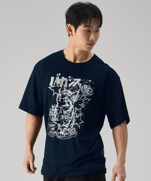 NTBC(エヌティービーシー)の「ギャラクシーキャットオーバーサイズ半袖Tシャツ_2COLOR(Tシャツ/カットソー・レディース・ネイビー/ブラック・MEDIUM/LARGE/X-LARGE)」の9枚目の写真
