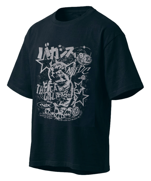 NTBC(エヌティービーシー)の「ギャラクシーキャットオーバーサイズ半袖Tシャツ_2COLOR(Tシャツ/カットソー・レディース・ネイビー/ブラック・MEDIUM/LARGE/X-LARGE)」の13枚目の写真