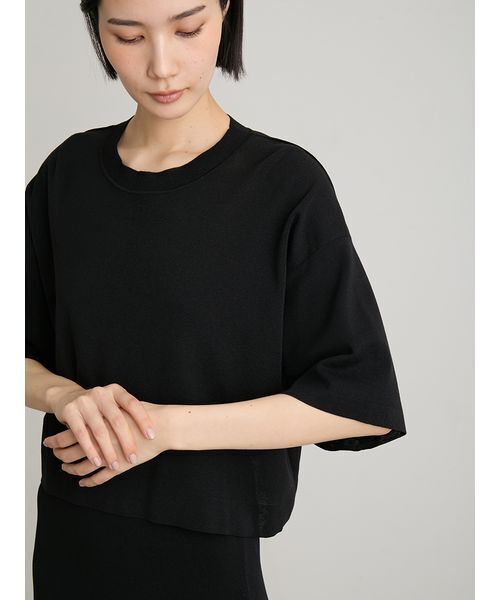 MIESROHE(ミースロエ)の「シアーワイドニットT(ニット/セーター・レディース・ミント/ホワイト/ブラック・F)」の13枚目の写真